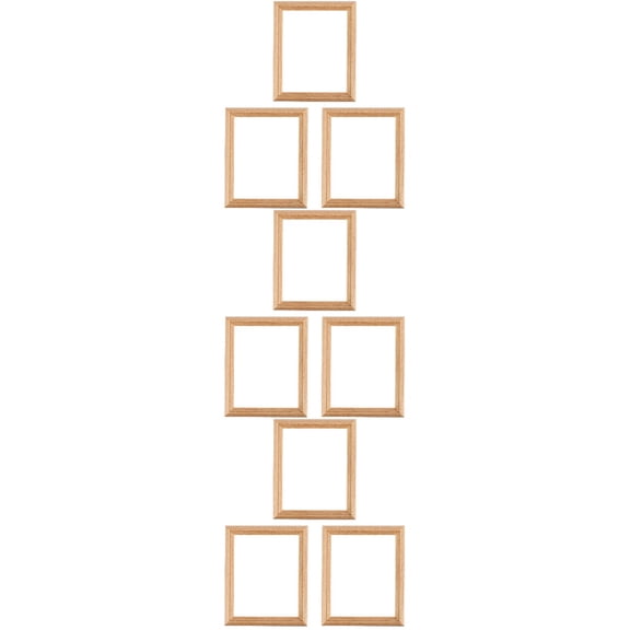 9-Piece Mini Wooden Dollhouse Photo Frames 1/12 Scale Picture Frames for Toy Room Decor and Ornaments