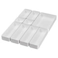 thumbnail image 1 of 9 Pcs Drawer Organizer Trays Set, Multifunctional Storage Trays for Vanity, Bathroom, Kitchen, Desk Drawer Organizer Office. Plastic Drawer Organizers Available In 5 Colours, White C104, 1 of 3