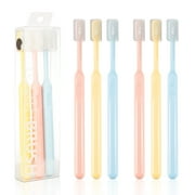 9 Pcs Extra Soft Toothbrushes for Adults, 0.12 mm Soft Bristle Tooth Brush with Individual Head Covers, Manual Toothbrushes for Pregnant Women Elderly Sensitive Teeth (3 Colors)
