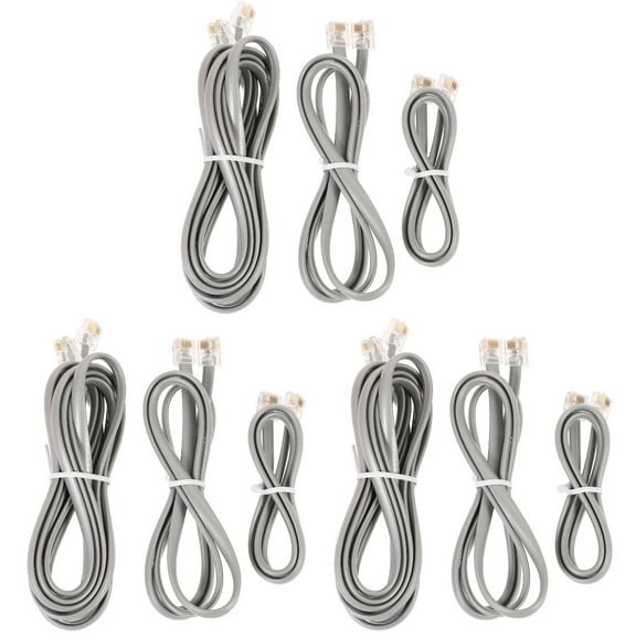 9 Pcs Telephone Line Extension Cords Flat Phone Cable Cord Set for Home Office Phone Connection