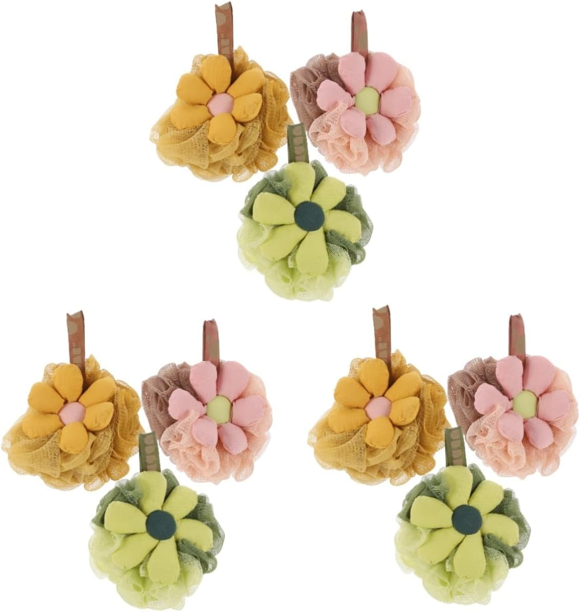 9 Pcs Flower Bath Ball Back Scrubber Bath and Shower Scrubber for