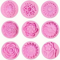 9 Pcs Flowers Fondant Molds Silicone Molds For Cupcake Dessert Chocolate Jelly Cookie Decor Jewelry Pastry Chocolate Handmade Soap Mould Candy Making