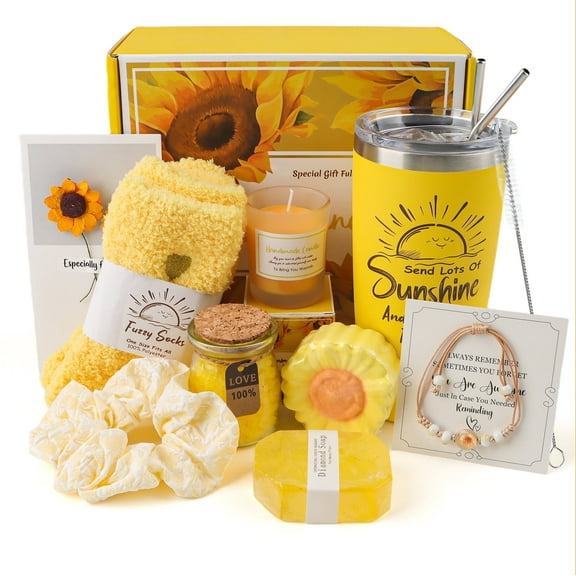9 Pcs Gifts for Women, Sending Sunflower Gifts for Mom, Spa Gifts for Women, Birthday Gift Sets, Gifts for her, Unique Holiday Gift Basket for Mom, Women, Girlfriend, Coworkers, Teacher, Nurse, Wife