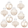 thumbnail image 1 of 9 Pcs Hand‑Painted Christmas Tree Ornaments, 3.14 Inch Plastic Hanging Baubles, Champagne Xmas Balls for Holiday Home Party Decor, 1 of 5