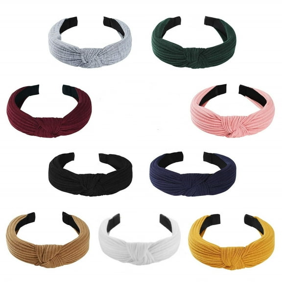 9 Pcs Headbands,Wide Knotted Fashion Turban Headbands Hair Hoops Accessories for Women and Girls
