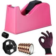 thumbnail image 1 of 9 Pcs Heat Tape Dispenser Set, Sublimation Tapes Dispenser Adhesive Roll Holder 2 Pcs Heat Resistant Gloves with Silicone Bumps 6 Pcs Thermal Tape for Office Home (Rosy), 1 of 5