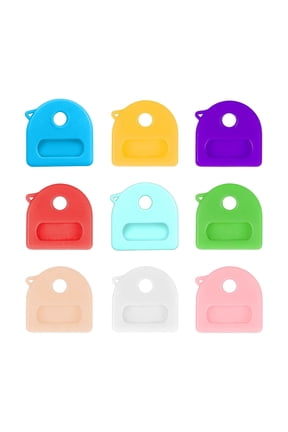 9 Pcs Key Caps Cover,Soft Stretchy Silicone Key Identifiers for House Keys,Cute Key Head Protectors,Color Coded Key Identifiers Rings for 0.9-1.05 Inch Standard Keys,Random Color 9PCS