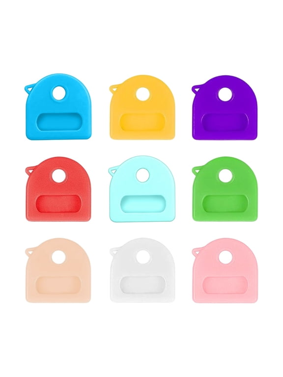 9 Pcs Key Caps Cover,Soft Stretchy Silicone Key Identifiers for House Keys,Cute Key Head Protectors,Color Coded Key Identifiers Rings for 0.9-1.05 Inch Standard Keys,Random Color 9PCS