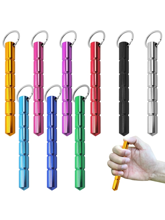 9 Pcs Keychain for Women, Portable Metal of Keychain, Compact Daily Carry Key Ring, Emergency Window Breaker Tool, Long-lasting Aluminum Alloy, Multi-Color