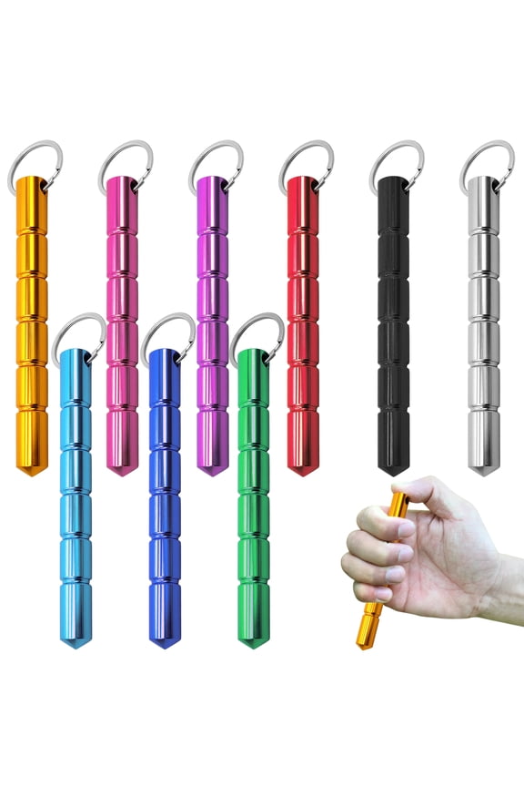 9 Pcs Keychain for Women, Portable Metal of Keychain, Compact Daily Carry Key Ring, Emergency Window Breaker Tool, Long-lasting Aluminum Alloy, Multi-Color