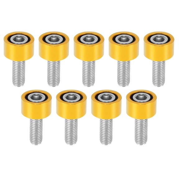 9 Pcs M8x1.25 Header Manifold Cup Washers Bolts Engine Racing Exhaust Header Cup Bolts Gold Tone for Honda for Acura