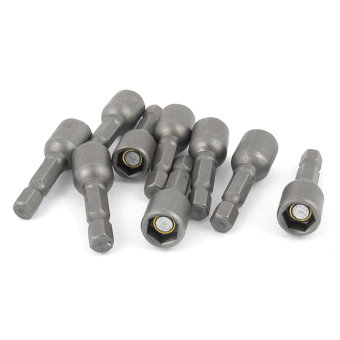Unique Bargains 9Pcs Magnetic Nut Driver Setter 8mm 5 16 Socket Adapter Hex Drill Bit Chrome Vanadium Steel Walmart