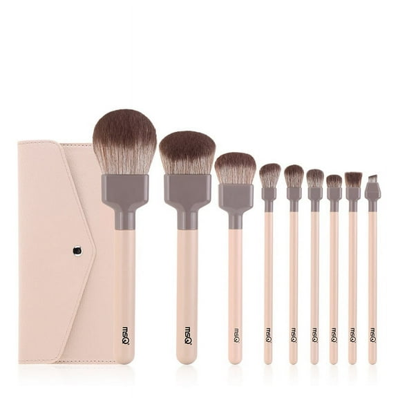 9 Pcs Makeup Brush Set Complete Set Corn Silk Fiber Hair Brushes Loose Powder Eye Shadow Brush Nose Shadow Brush Concealer Brush