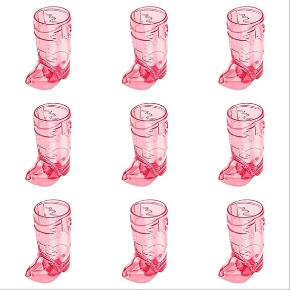 9 Pcs Mini Cowboy Boot Shot Glasses - Western Cowboy Mugs for Cowgirl Theme Party Decorations, Birthday, and Parties