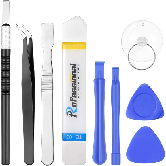 9 Pcs Mobile Cell Phone Repair Tools Kit, Professional Anti-Static Plastic and Metal Spudger Pry Opening Tool Set Phone Screen Repair Kit for Smartphone, Computer, Laptop, Tablet, Electronics