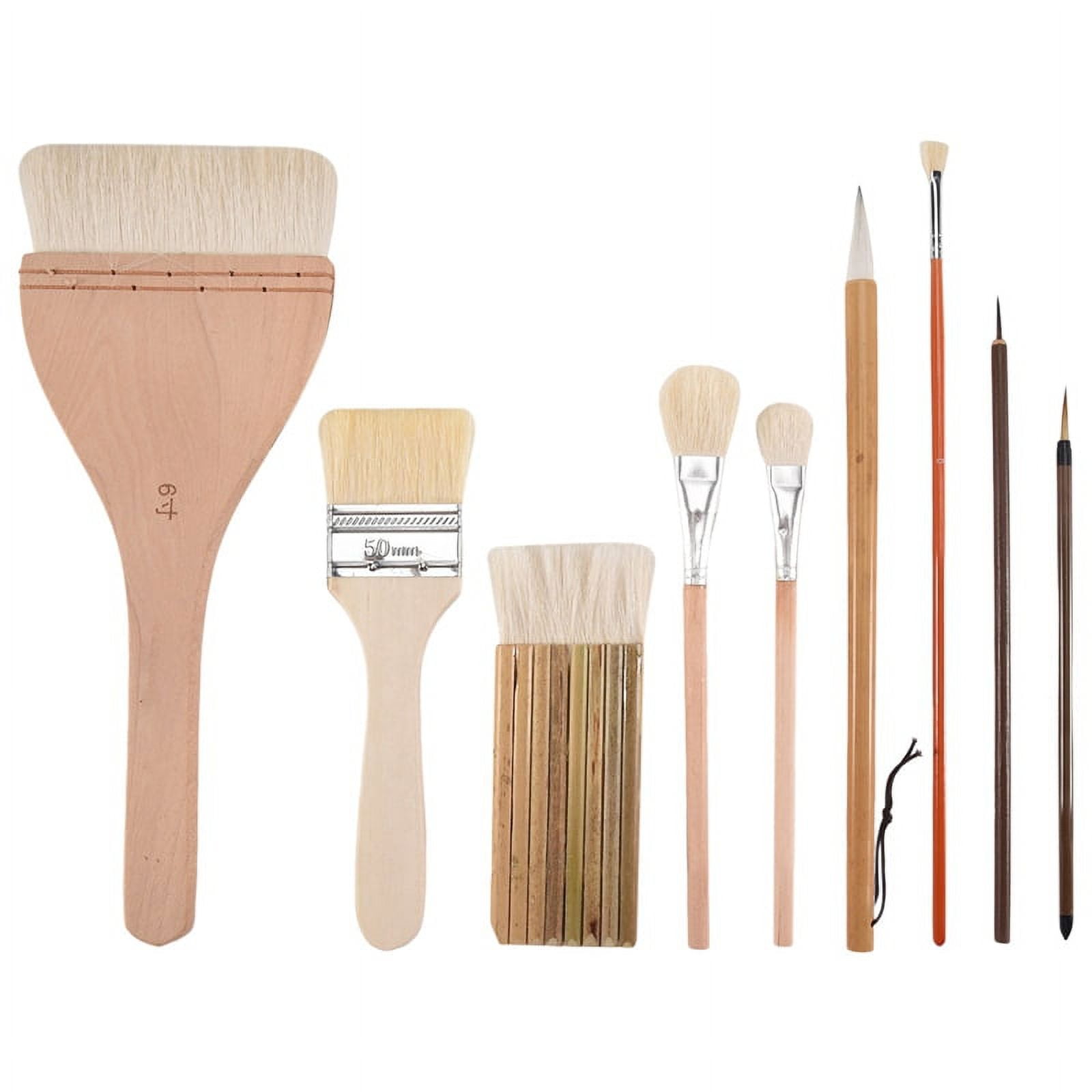 9 Pcs Paint Brushes Set Different Shapes Glaze Brushes for Pottery