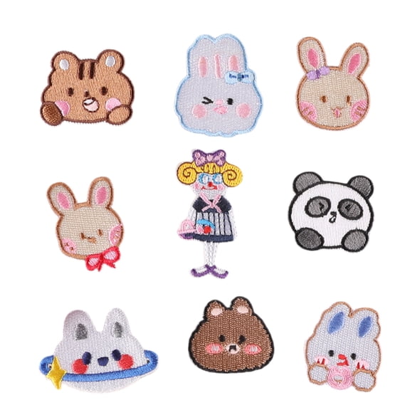 9 Pcs Panda Iron On Patches Sew On Decorative Appliques Embroidered Patches