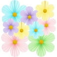 thumbnail image 1 of 9 Pcs Pastel Party Paper Flowers Decorations 8/10/14 inch Paper Fans Hanging Ornaments Paper Floral Backdrop Decor Wedding Birthday Party Valentine's Day Engagement Baby Showers Decoration, 1 of 8