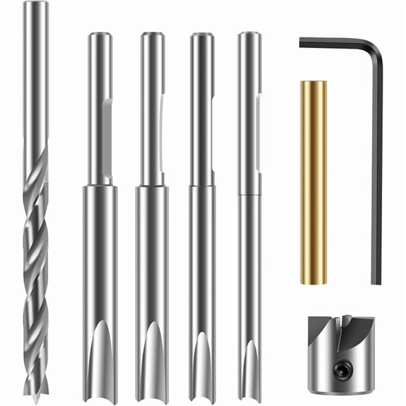 9 Pcs Pen Trimmer Kit with 3/4inch Cutting Head Sturdy Woodworking Mill Trimmer Cutter Pilot Cutter Shafts for Trimming