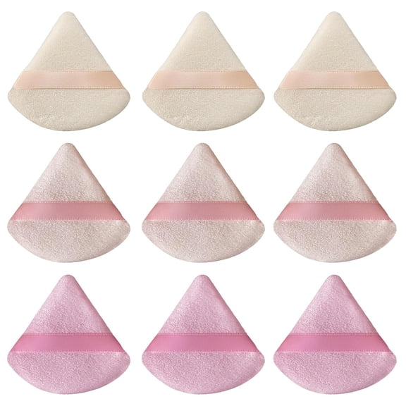 9 Pcs Pink Triangle Powder Puff Makeup Puff:Powder Puff Face Triangle for Loose Powder Cosmetic Foundation Makeup Sponge