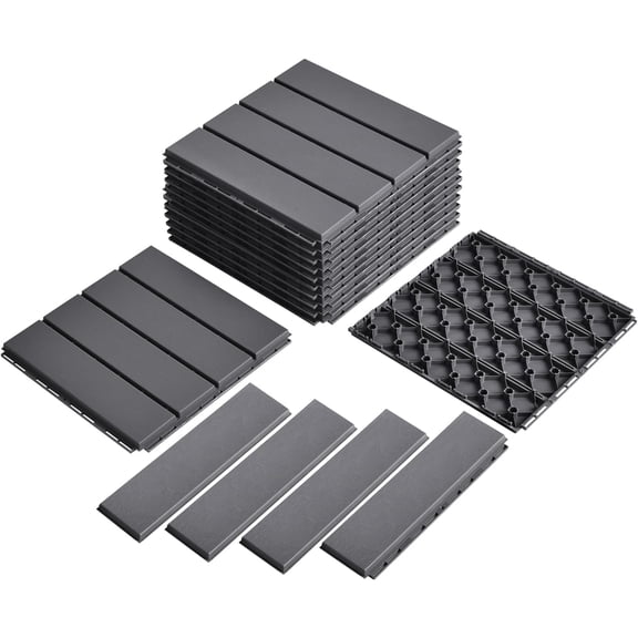 9 Pcs Plastic Interlocking Deck Tiles 12x 12 for Bathroom, Swimming Pool, Garden, Balcony, Indoor & Outdoor Floor Drainage, Non Slip Soft Floor Mat