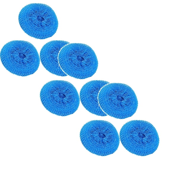 9 Pcs Plastic Scouring Pads-Dish Scrubber Non-Scratch Scrubbers for Dishes, Pots and Stoves Durable Mesh Scourers for Tough Cleaning Plastic Dish Scrubbers, 3.15 Inch, Blue