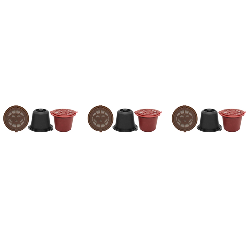 9 Pcs Refillable Reusable Espresso Capsule for Coffee Machine Reusable