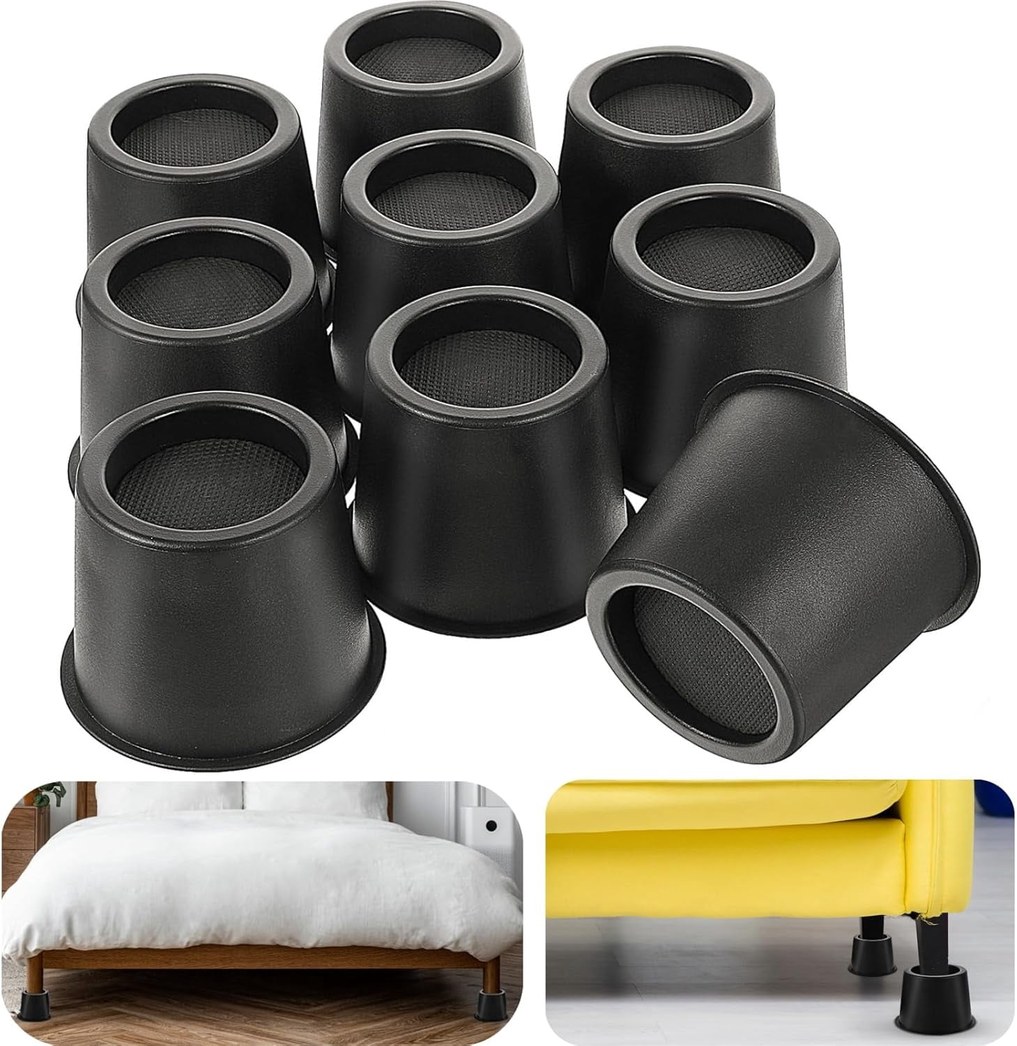 Desk Riser Table 9 Pcs Round Bed Risers, Risers Heavy Duty, 4 Inch Furniture Raising ...