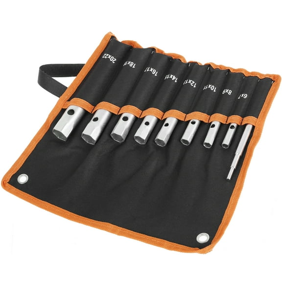 9 Pcs Shower Valve Socket Wrench Set Carbon Steel Plumbers Spanner Wrench Set Double Ended Tubular Socket Wrench Set for Spark Plugs Removal and Faucet Installation