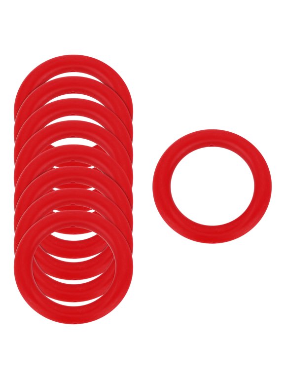 9 Pcs Silicone Bead Ring, 65mm Silicone Bead Loop with 2 Hole, Red