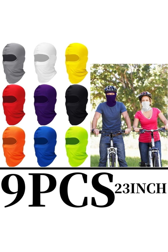 9 Pcs Ski Mask for Men Full Face Cover UV Sun Protection Cooling Balaclava Neck Gaiter Clothing Scarf Bandana outdoor exercise ghost