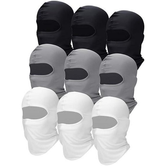 9 Pcs Ski Mask for Men Full Face Cover UV Sun Protection Face Mask Windproof Balaclava for Outdoor Motorcycle Cycling