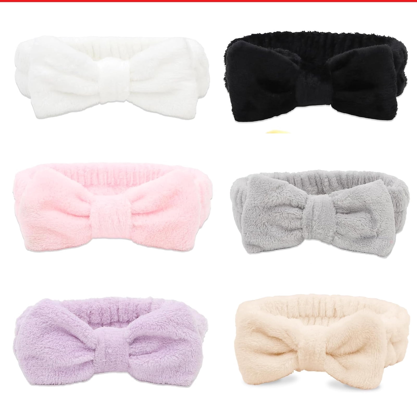 9 Pcs Beauty Gift, Skin Care Spa Headbands, Soft Coral  display picture 2