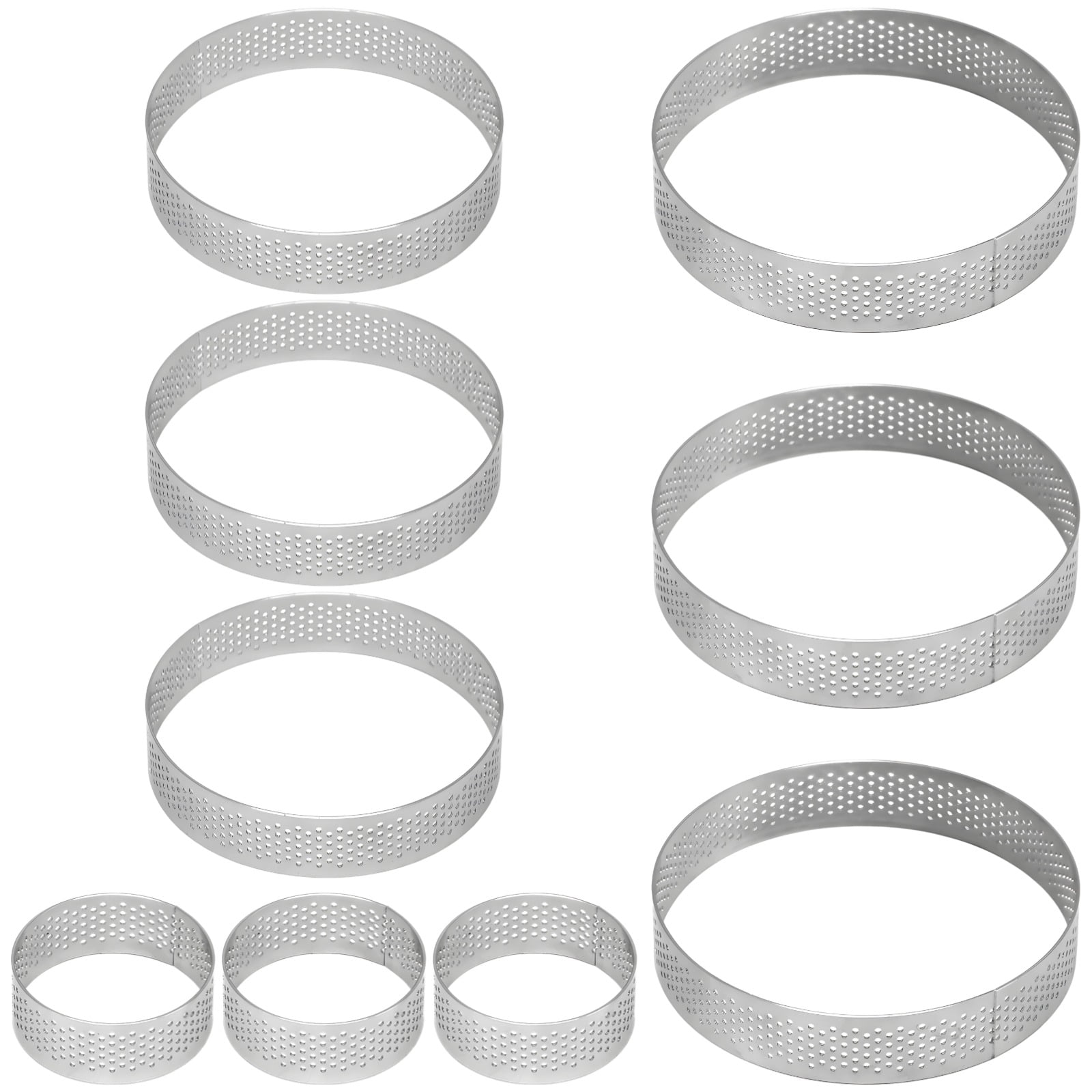 9 Pcs Stainless Steel Muffin Rings, Tart Rings Set with Perforated ...
