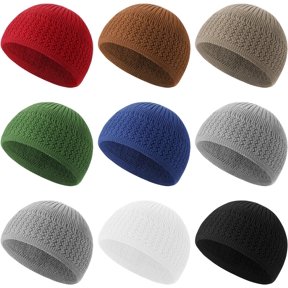 9 Pcs Stretchy Zigzag Cotton Kufi Beanie Hat for Adult Men & Women's for All Season