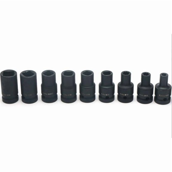 9 Pcs Tap Sockets Molybdenum Steel 1/2 Inch Drive Socket for Electric Pneumatic Hand Wrench Tap Socket Set,9 x Square Tap Sockets,Black