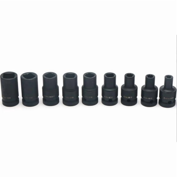 9 Pcs Tap Sockets Steel 1/2 Inch Drive Socket for Electric Pneumatic Hand Wrench Tap Socket Set