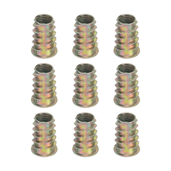 9 Pcs Threaded Inserts for Wood, Zinc Alloy M10 Thread Inserts Nuts 22.5mm Length