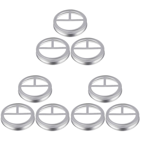 9 Pcs Jar Toothbrush Holders with Flower Grid Lid, Stainless Steel Bathroom Cup Organizer Set