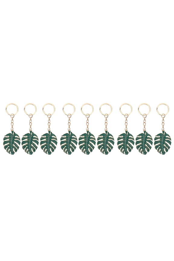 9 Pcs  Hollow Monstera Leaf Keychain Plant Leaf Key Charms Chic Bag Pendants