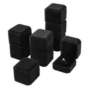 ARROYNER 9 Pcs Velvet Ring Box for Wedding Ceremony ,Jewelry Earring Display Gift Box for Proposal Engagement(Black)