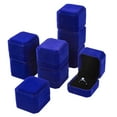 thumbnail image 1 of 9 Pcs Velvet Ring Box for Wedding Ceremony ,Jewelry Earring Display Gift Box for Proposal Engagement(Blue), 1 of 8