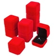 thumbnail image 1 of 9 Pcs Velvet Ring Box for Wedding Ceremony ,Jewelry Earring Display Gift Box for Proposal Engagement(Red), 1 of 8
