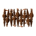 thumbnail image 1 of 9 Pcs Vintage Finial Christmas Tree Ornaments, Textured Brown Decorations with Leather Strap for Mantel Party, Modern Farmhouse Style - 7 Inch, Coffee, 1 of 3