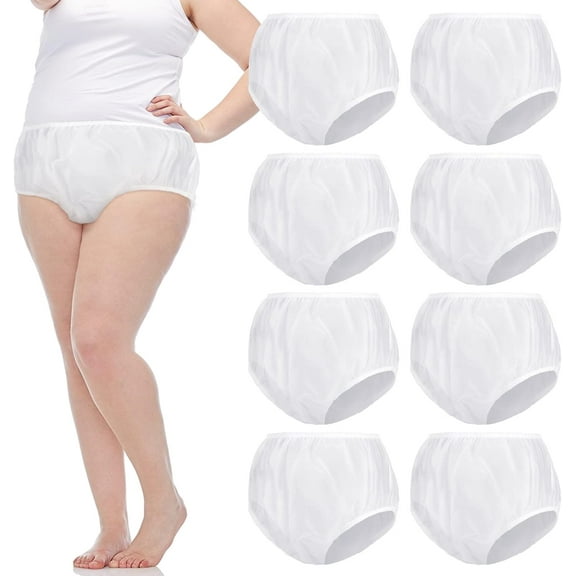 9 Pcs Waterproof Incontinence Underpants Plastic Pants Leak Proof Incontinence Underwear Adult Diaper Cover(l,Clear)