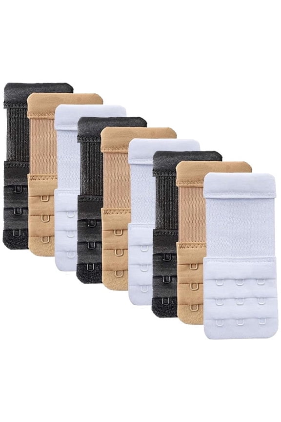 9 Pcs Women's Bra Extender 3 Hook Bra Extension Strap Soft and Comfortable