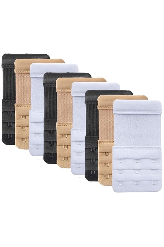 9 Pcs Women's Bra Extender 3 Hook  Bra Extension Strap Soft and Comfortable