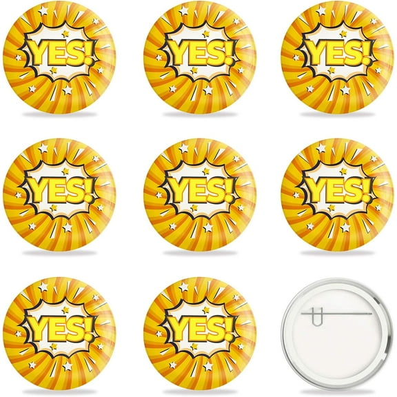 9 Pcs YES Pinback Buttons Appreciation Pins Button Badges