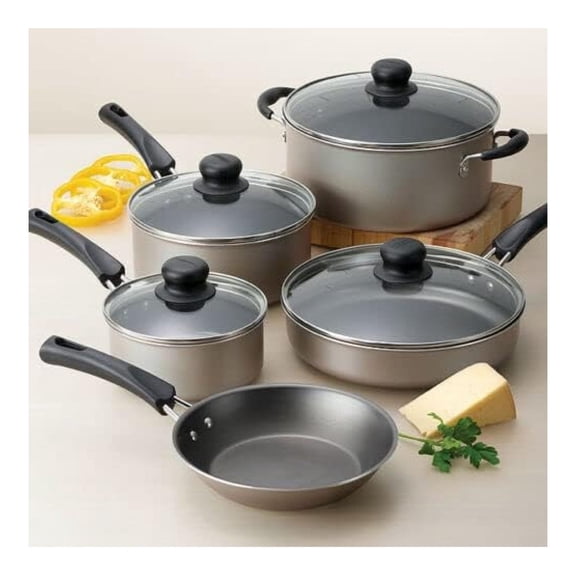 9 Peces Nonstck Pots & Pans Cookware Set Ktchen Ktchenware Cookng NEW (Champagne) (80143/074)