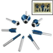 9 Piece 1/4 Shank Carbide Tip Cutter Tipped Wood Router Bit Set Kit